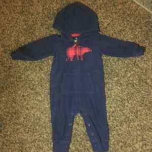Polyester Navy Blue Bear One Piece